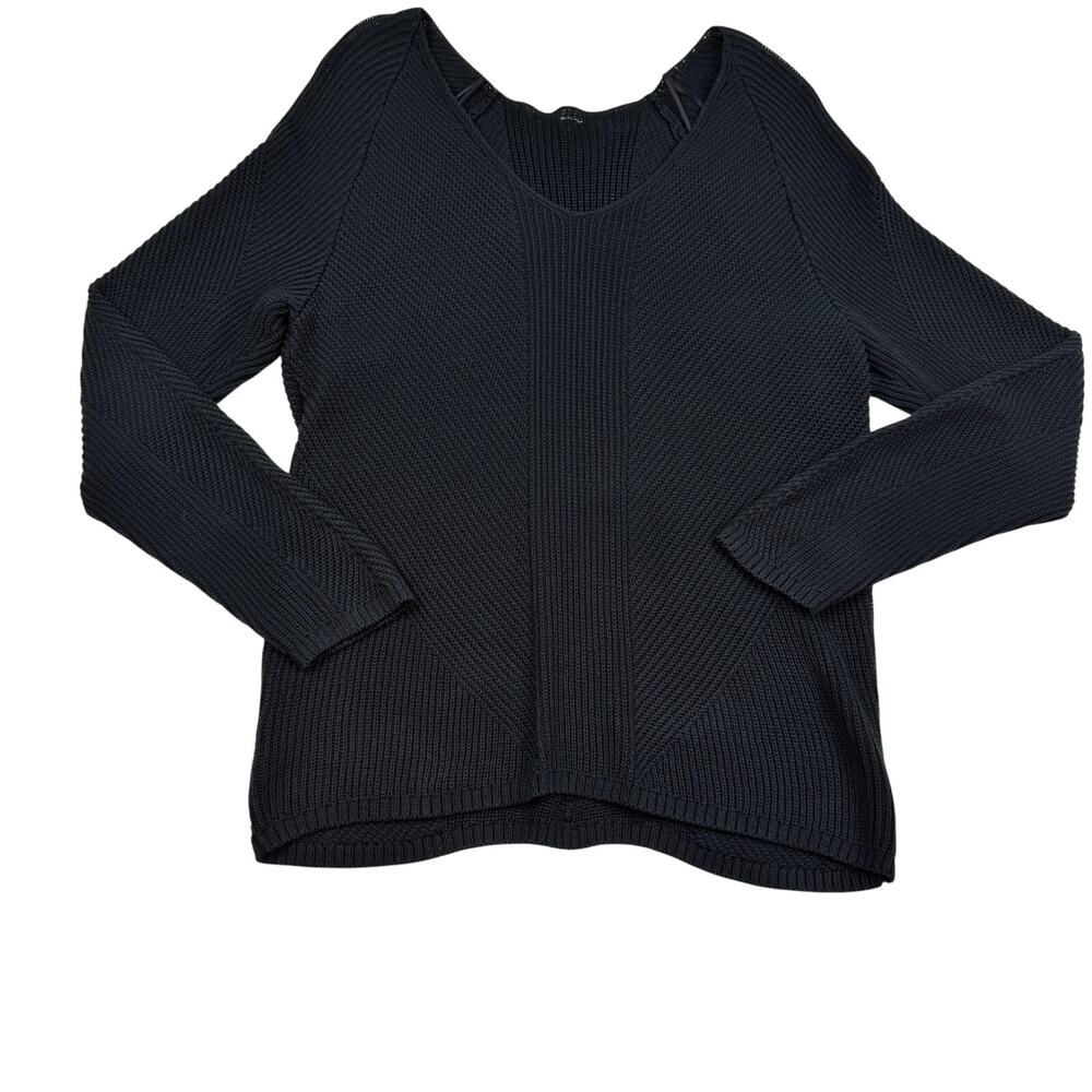 Lululemon What the Heart Wants Black Ribbed V-Neck Sweater Women's Size Medium